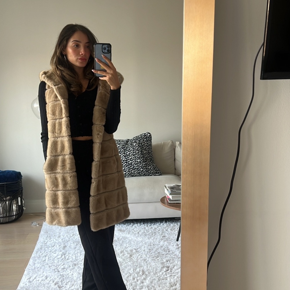 Michael Kors Tan Faux Fur vest